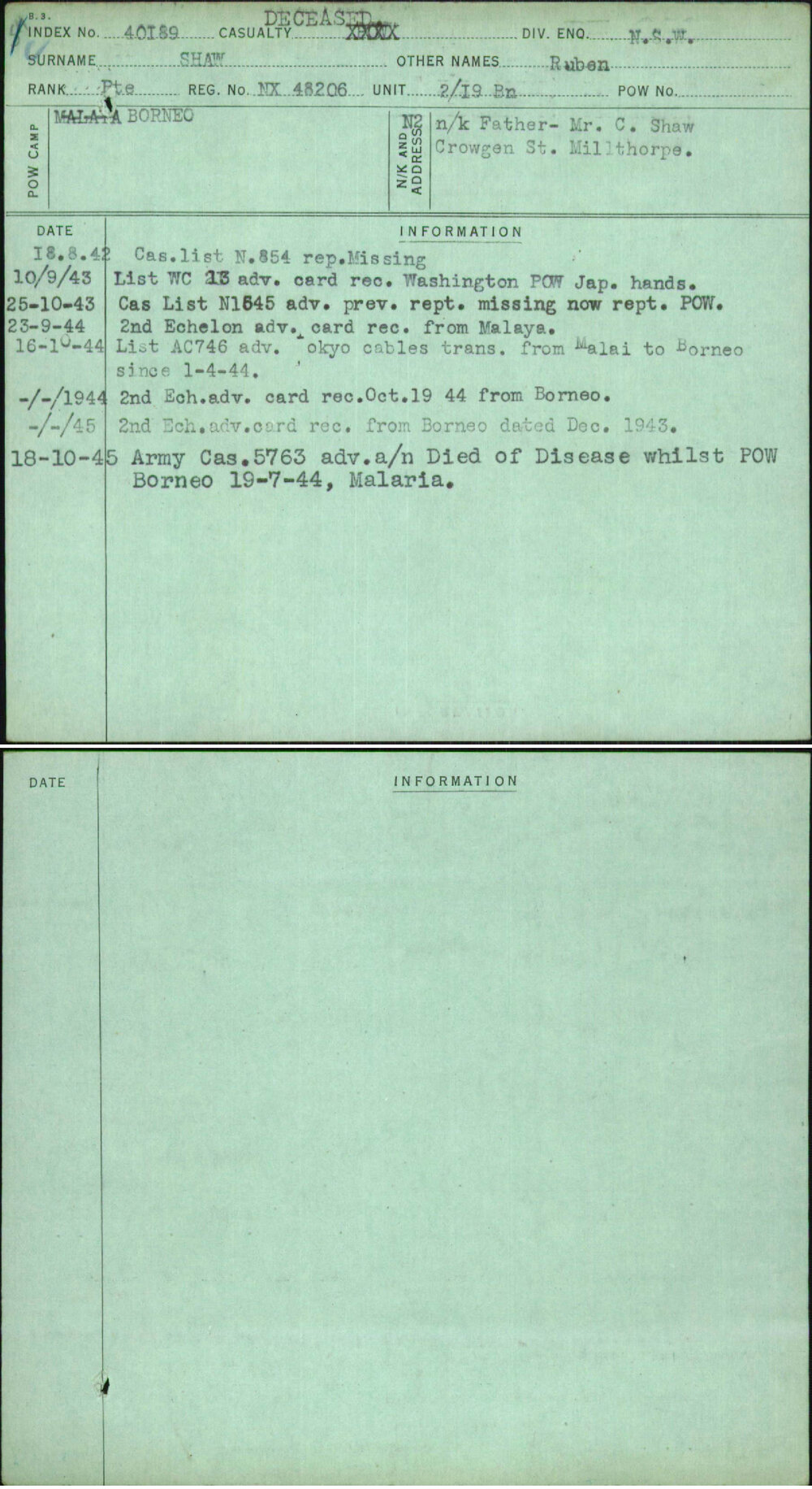 Shaw, Ruben, NX48206