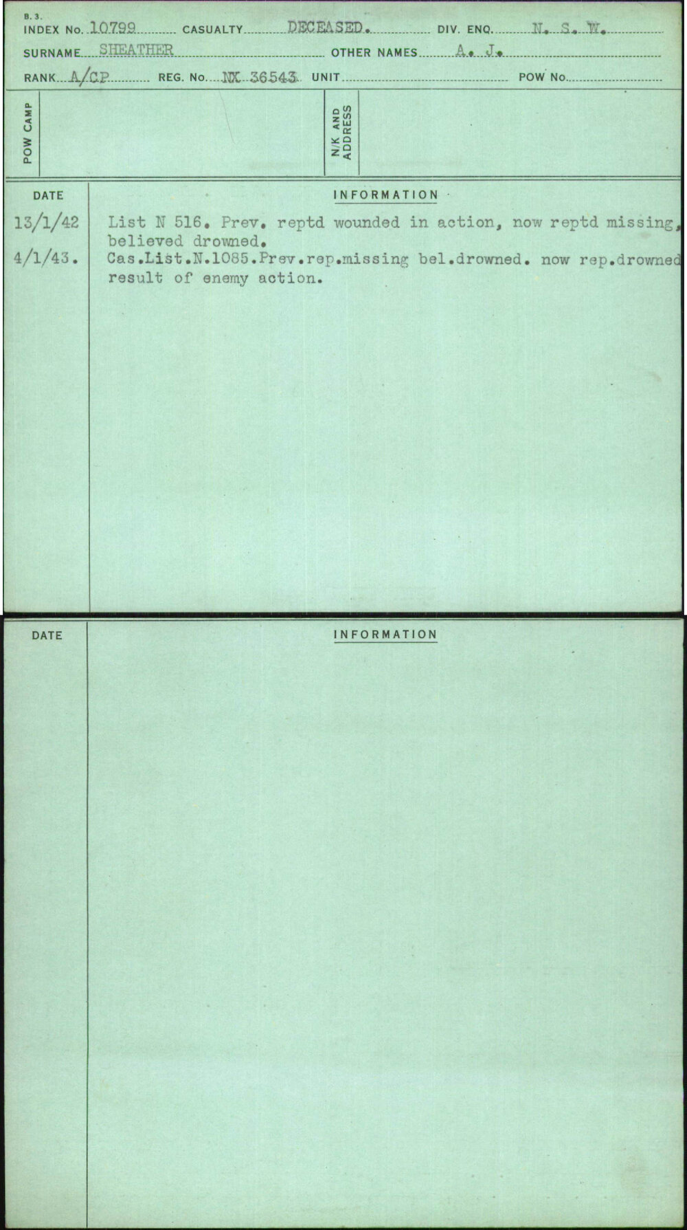 Sheather, A J, NX36543