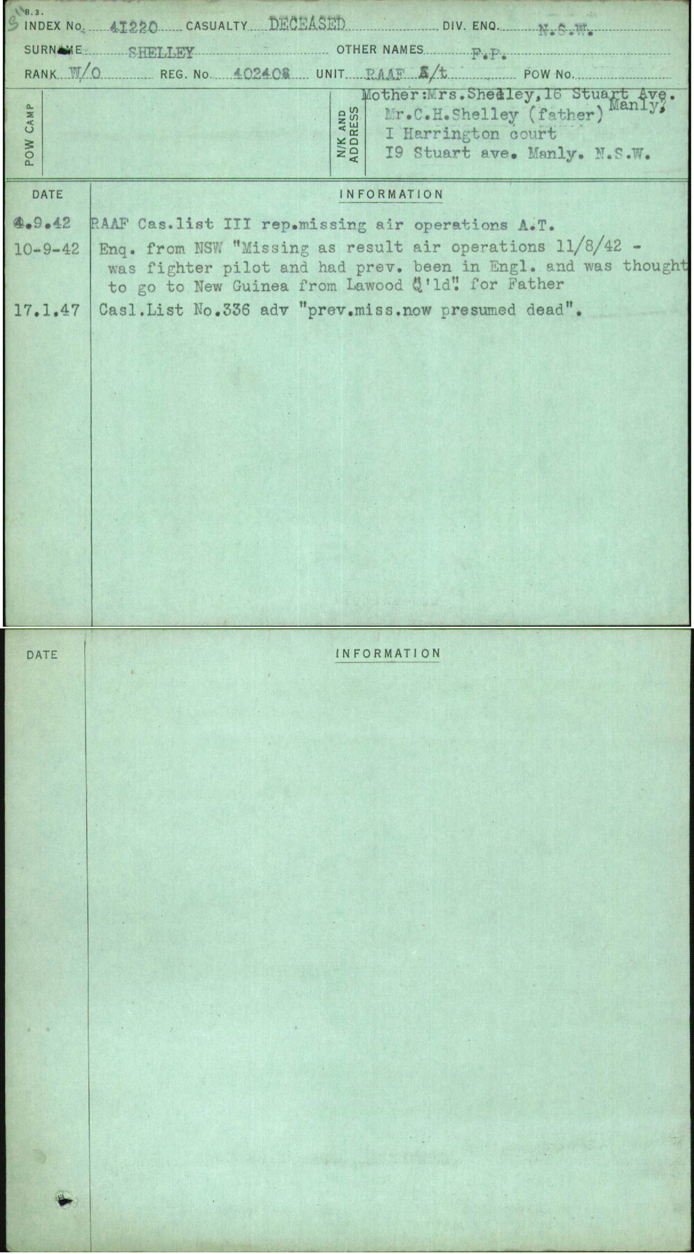 Shelley, F P, 402408