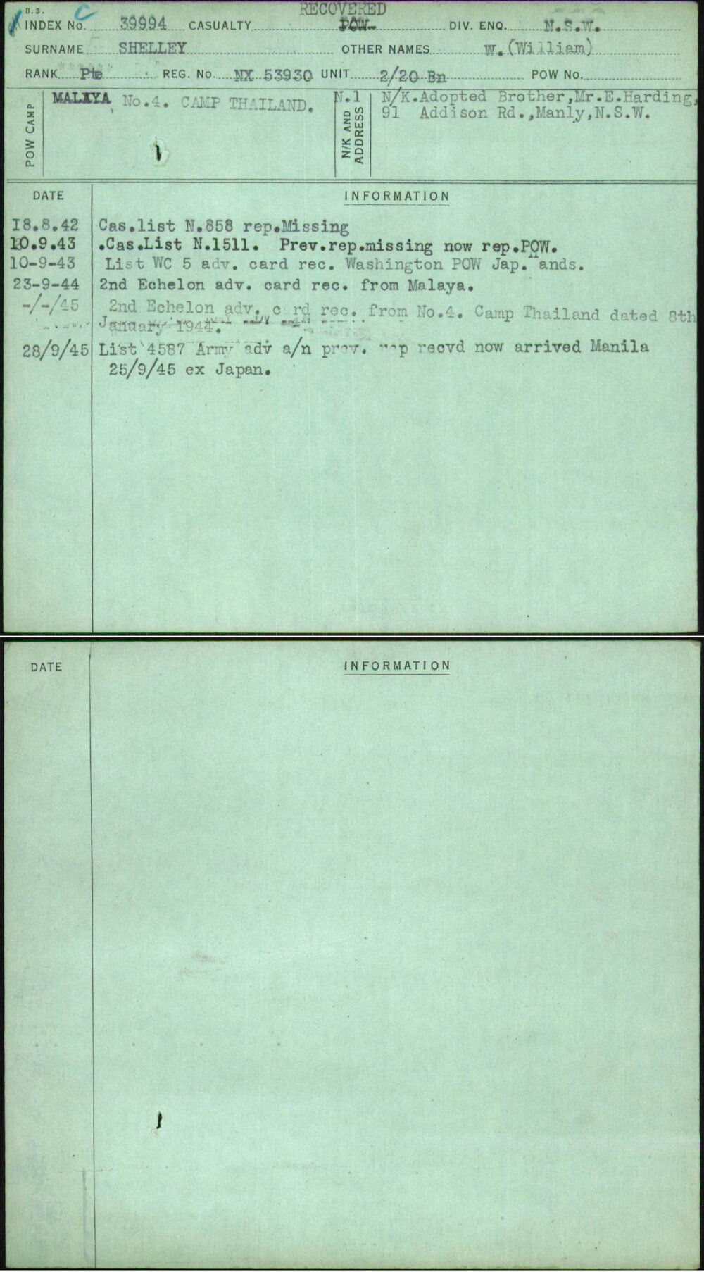 Shelley, W (William), NX53930