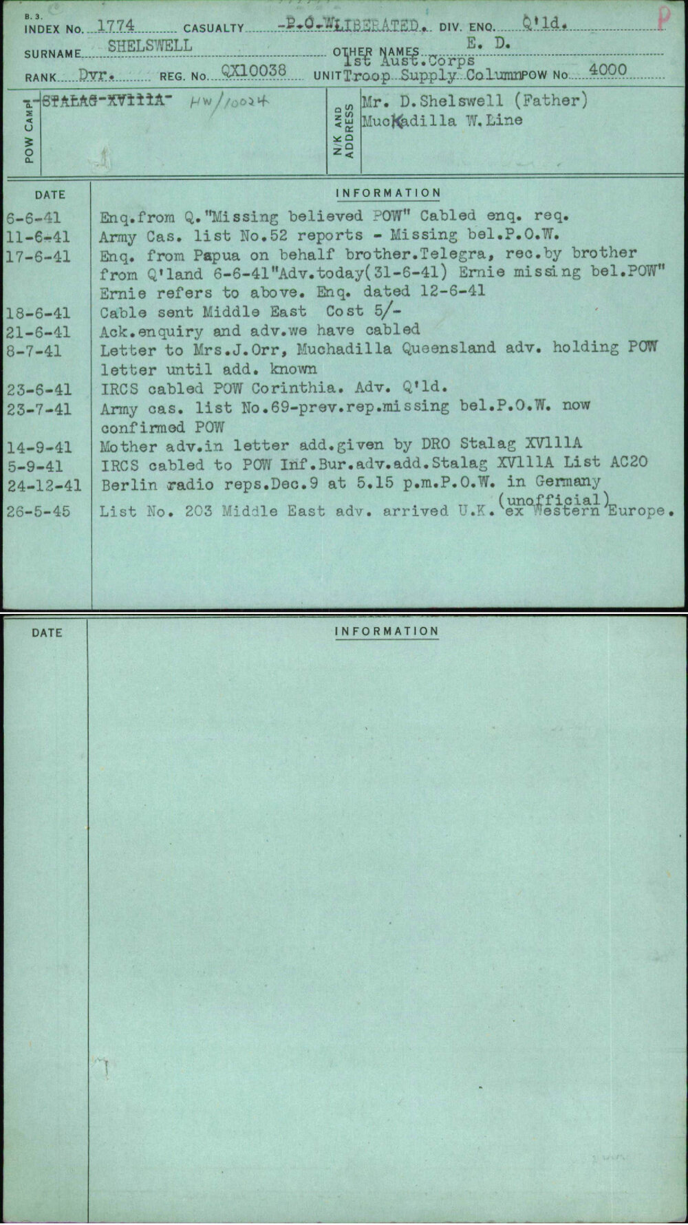 Shelswell, E D, QX10038