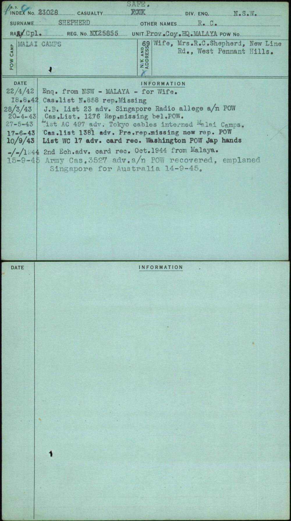 Shepherd, R C, NX25855