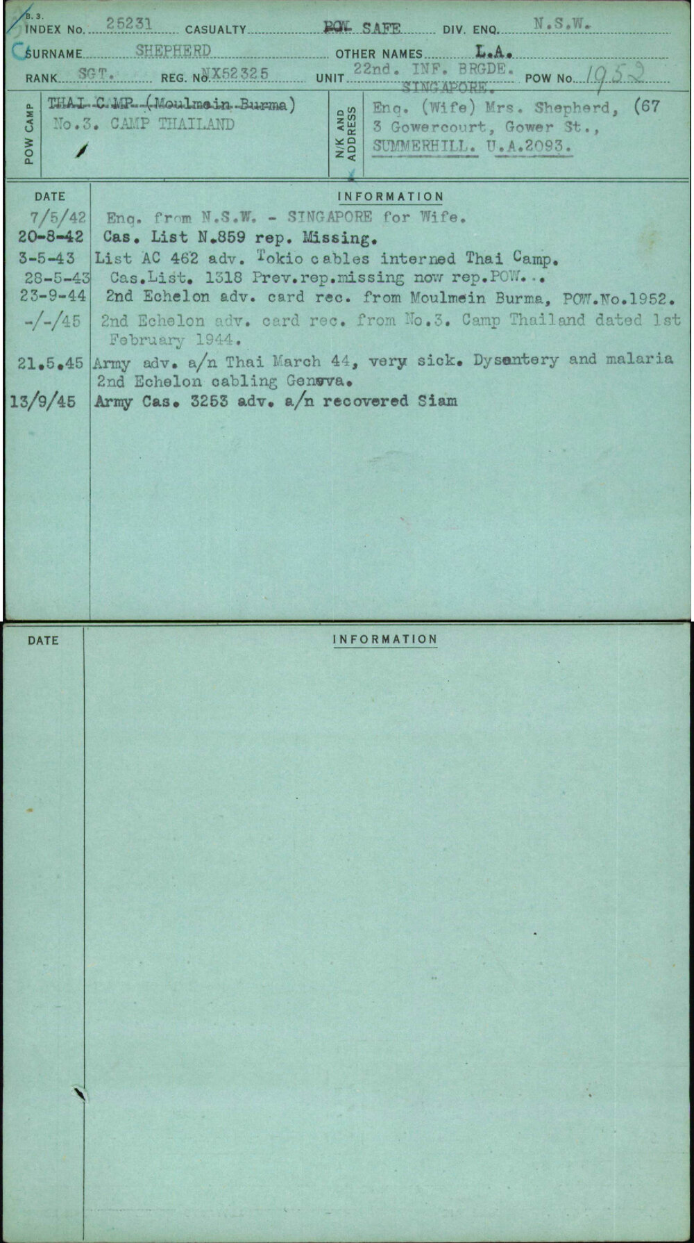 Shepherd, L A, NX52325