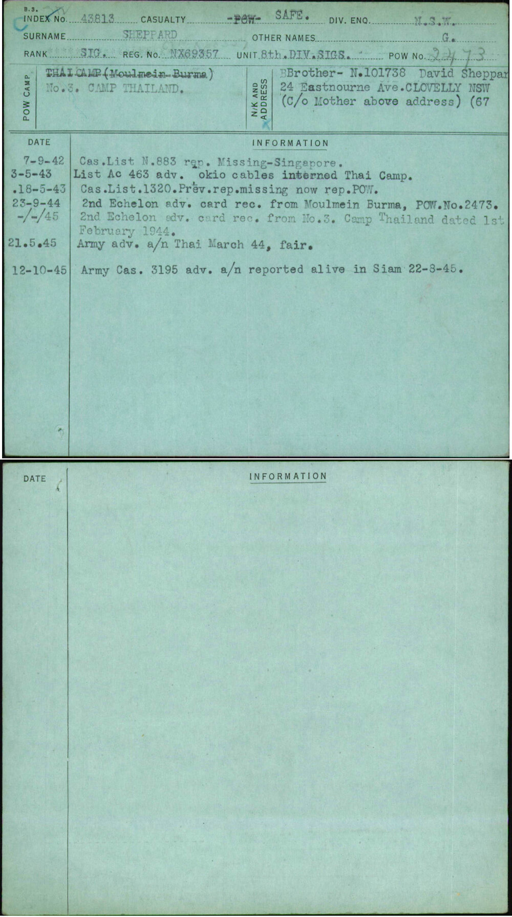 Sheppard, G, NX69357