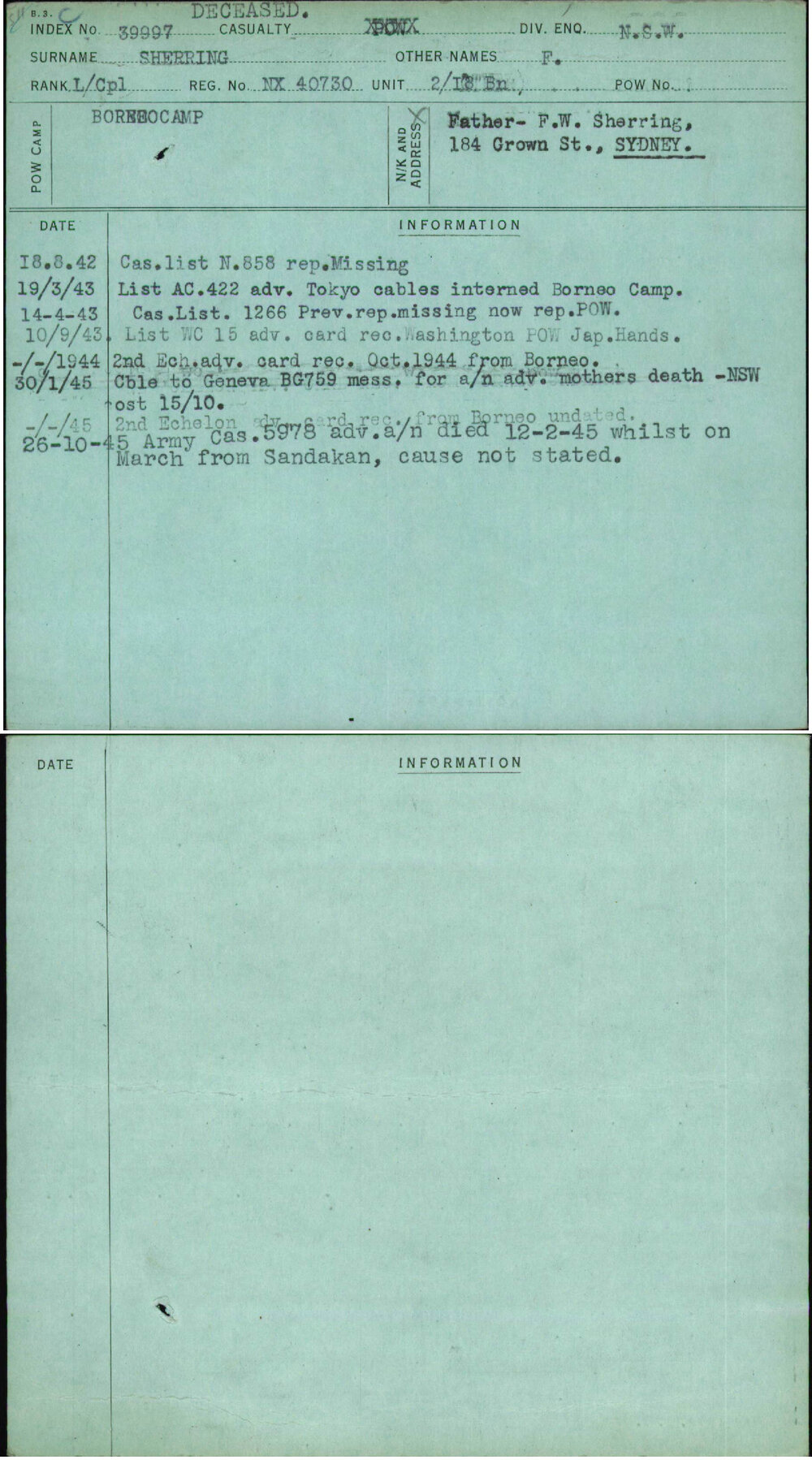 Sherring, F, NX40730