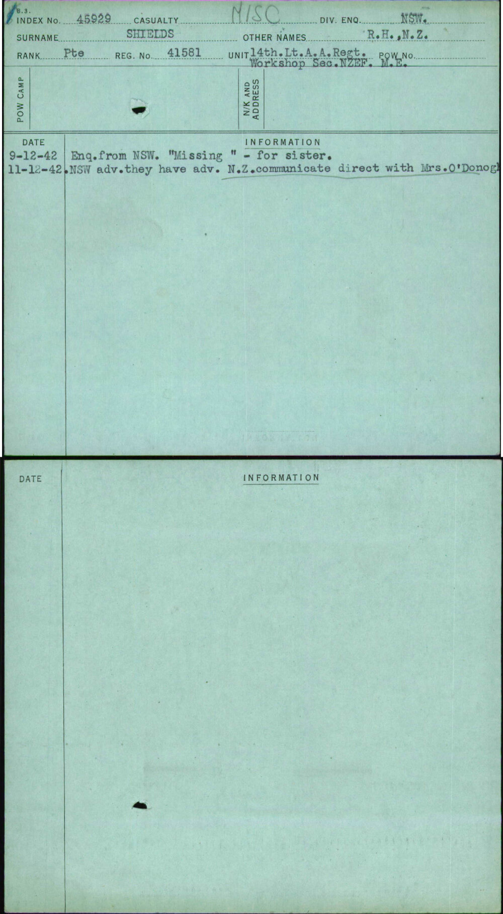 Shields, R H N Z, 41581