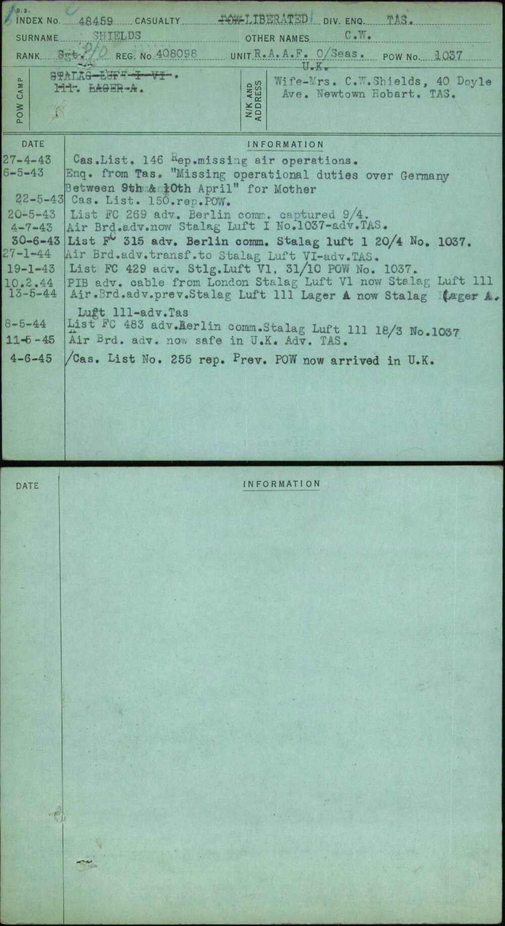 Shields, C W, 408098