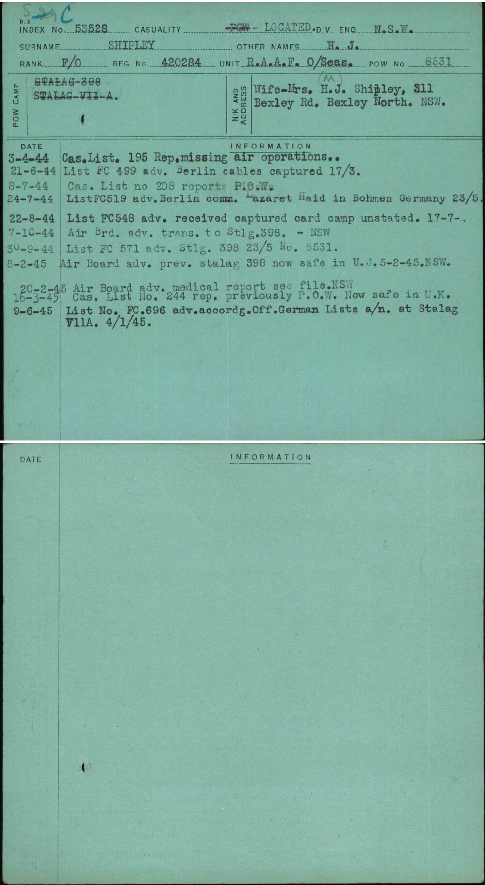 Shipley, H J, 420284