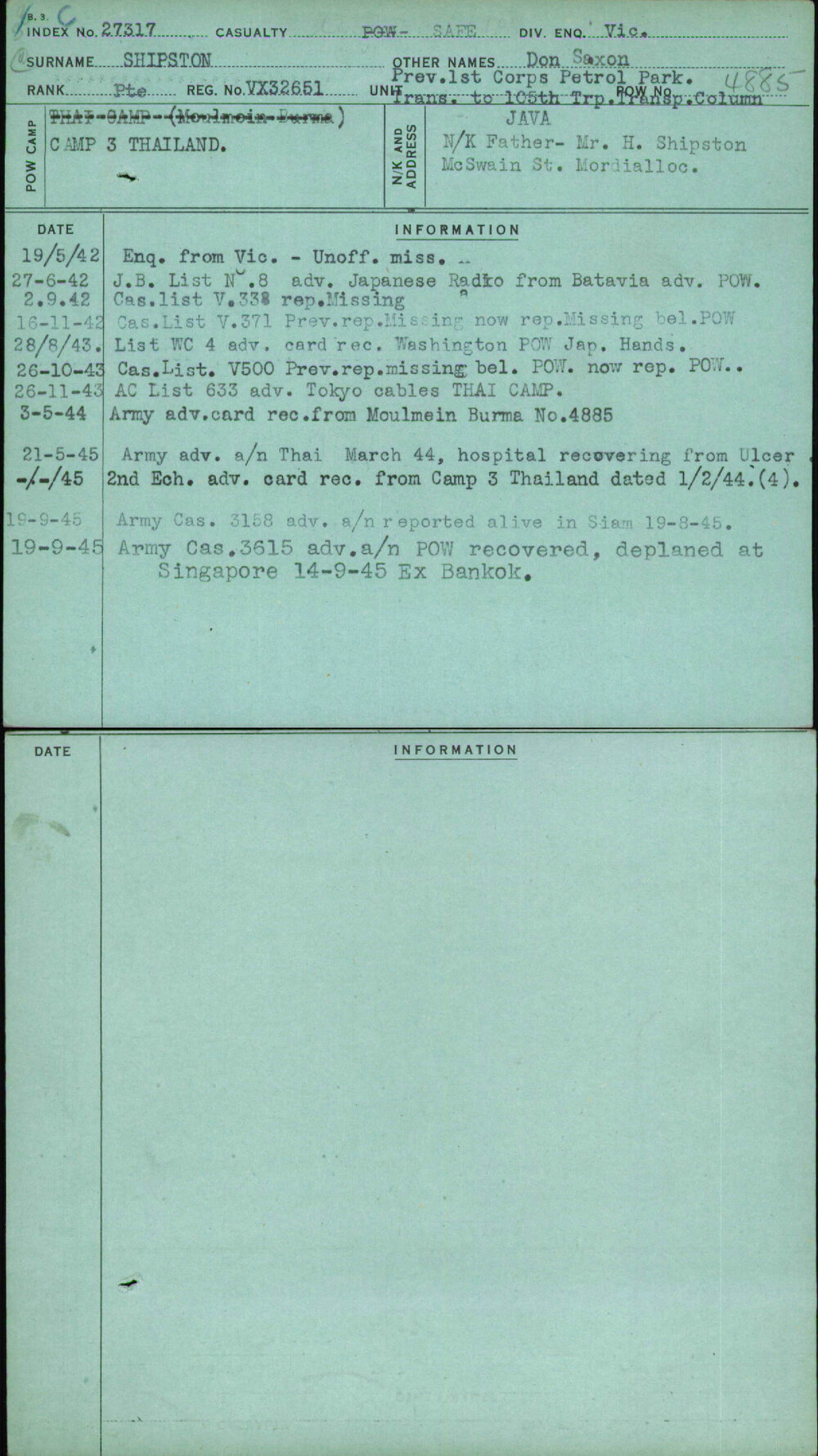 Shipston, Don Saxon, VX32651