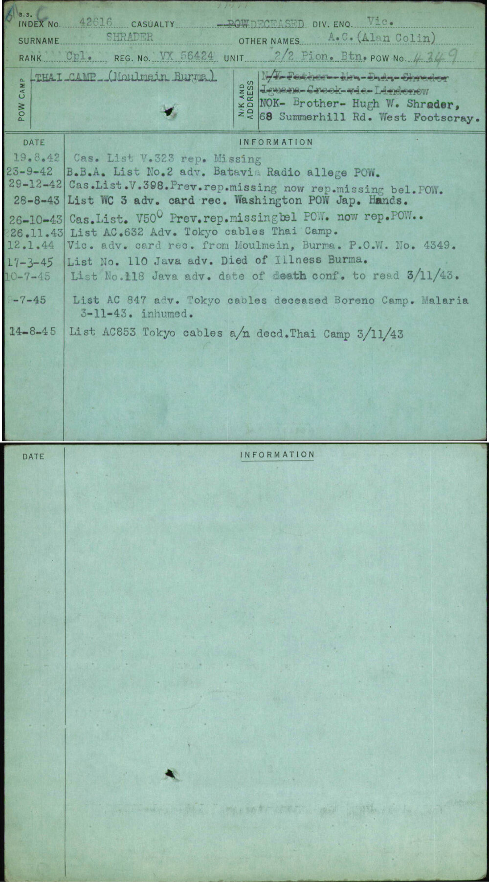 Shrader, A C (Alan Colin), VX56424