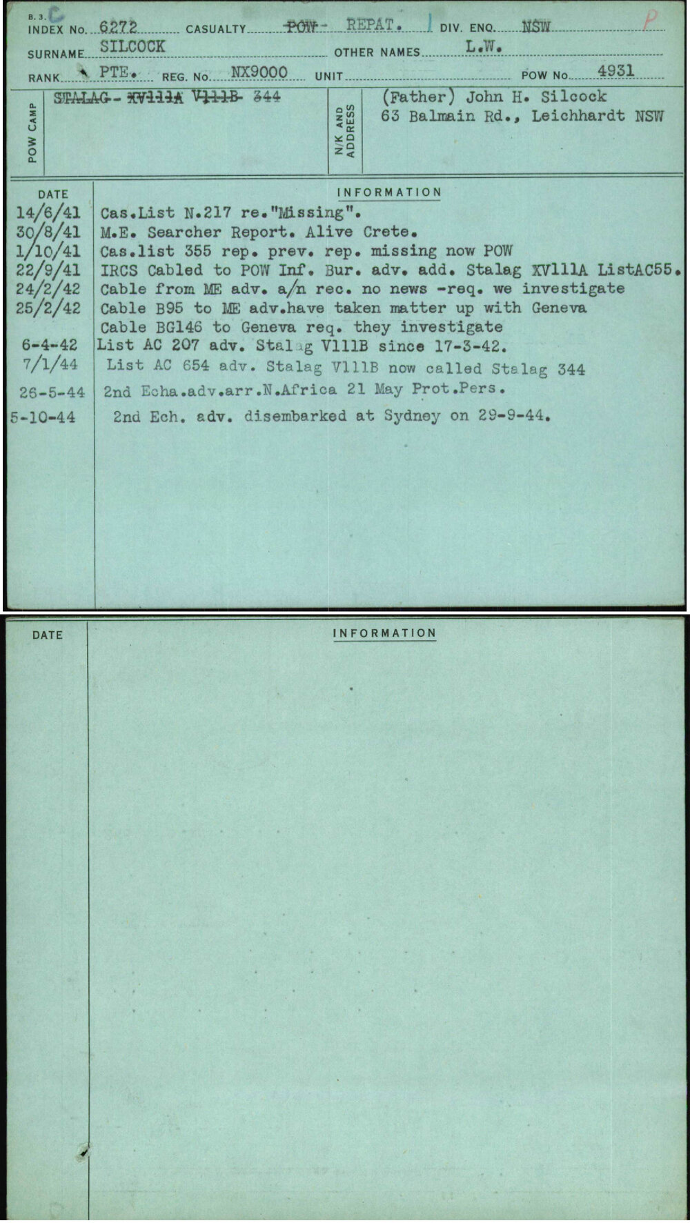 Silcock, L W, NX9000