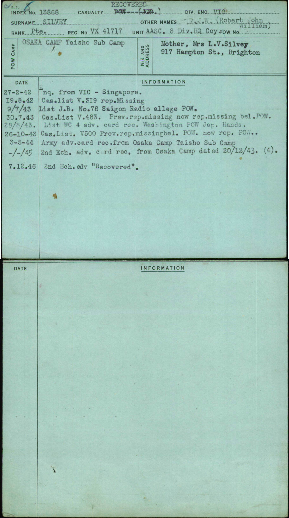 Silvey, R J W (Robert John William), VX41717