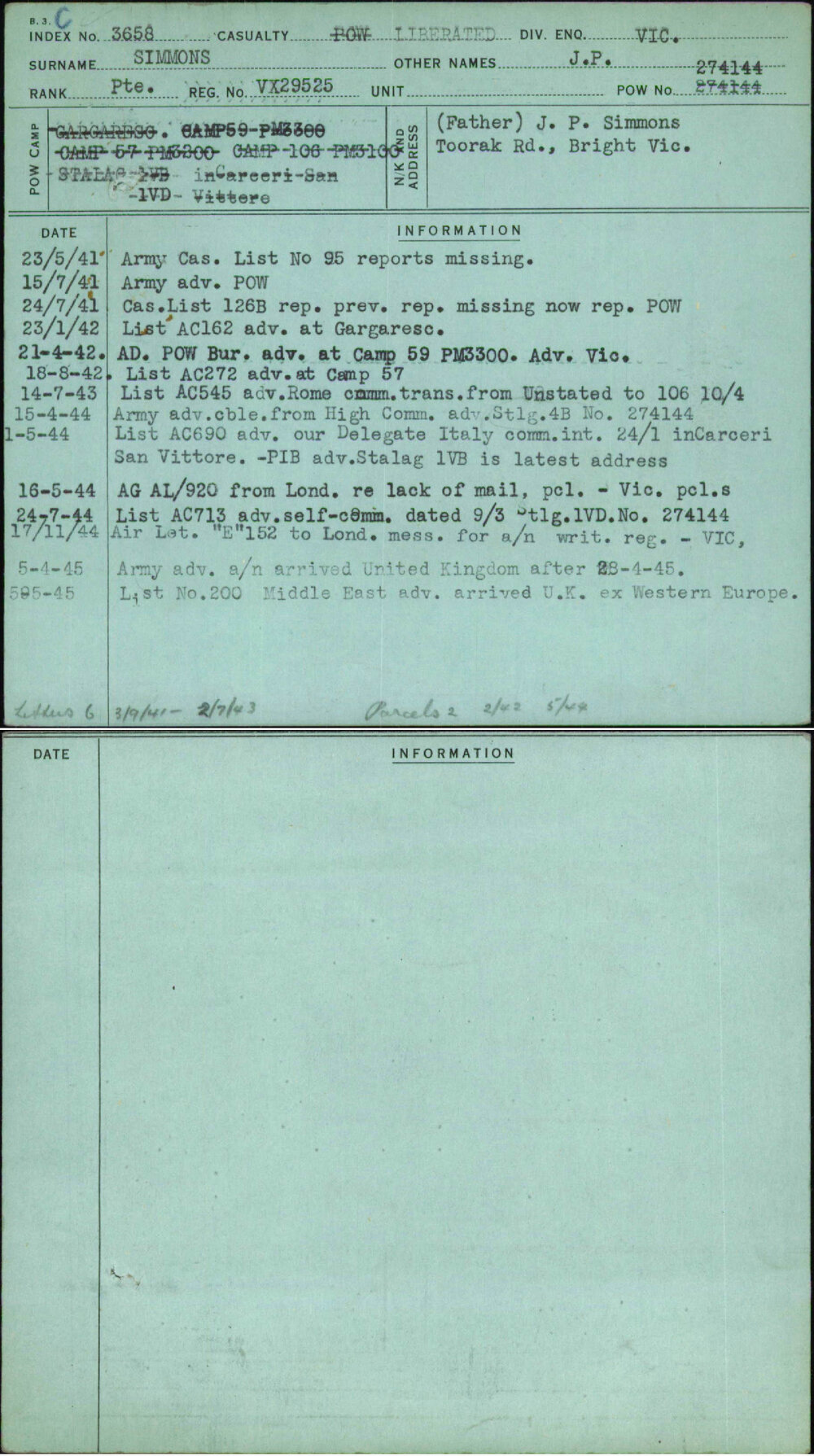 Simmons, J P, VX29525