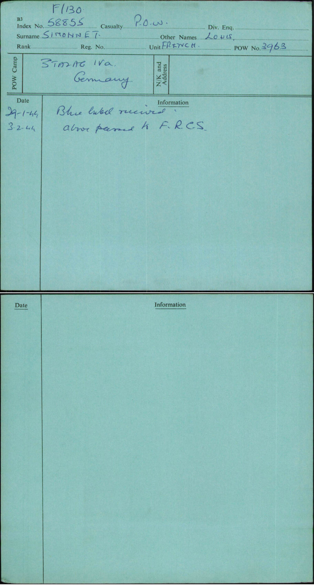 Simonnet, Louis, [No Service Number]