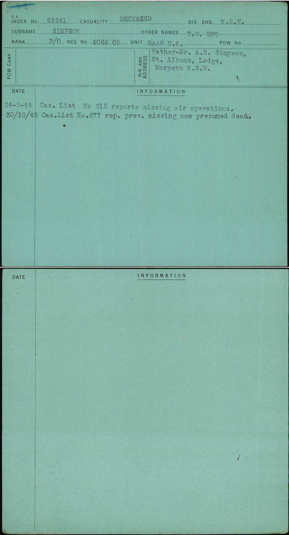 Simpson, T H Dfc, 408609