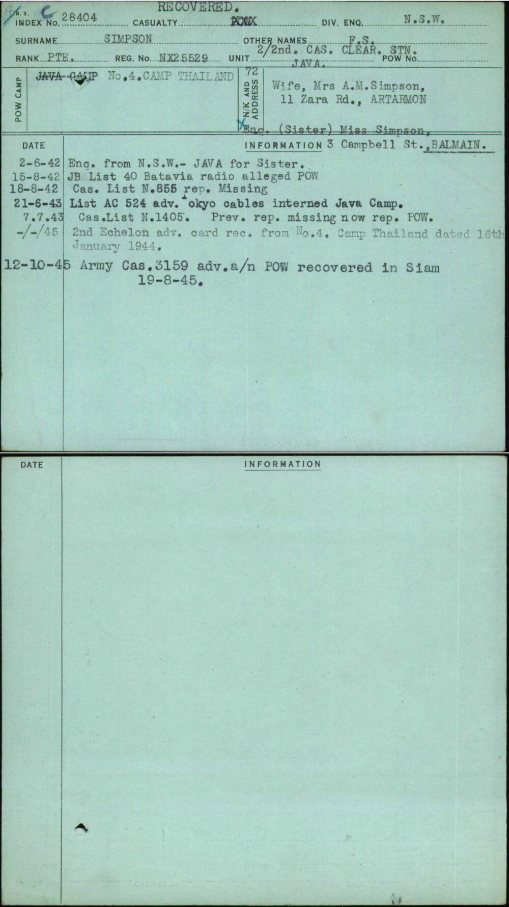 Simpson, F S, NX25529