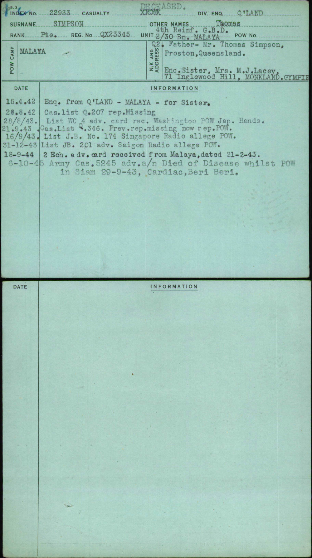 Simpson, Thomas, QX23345