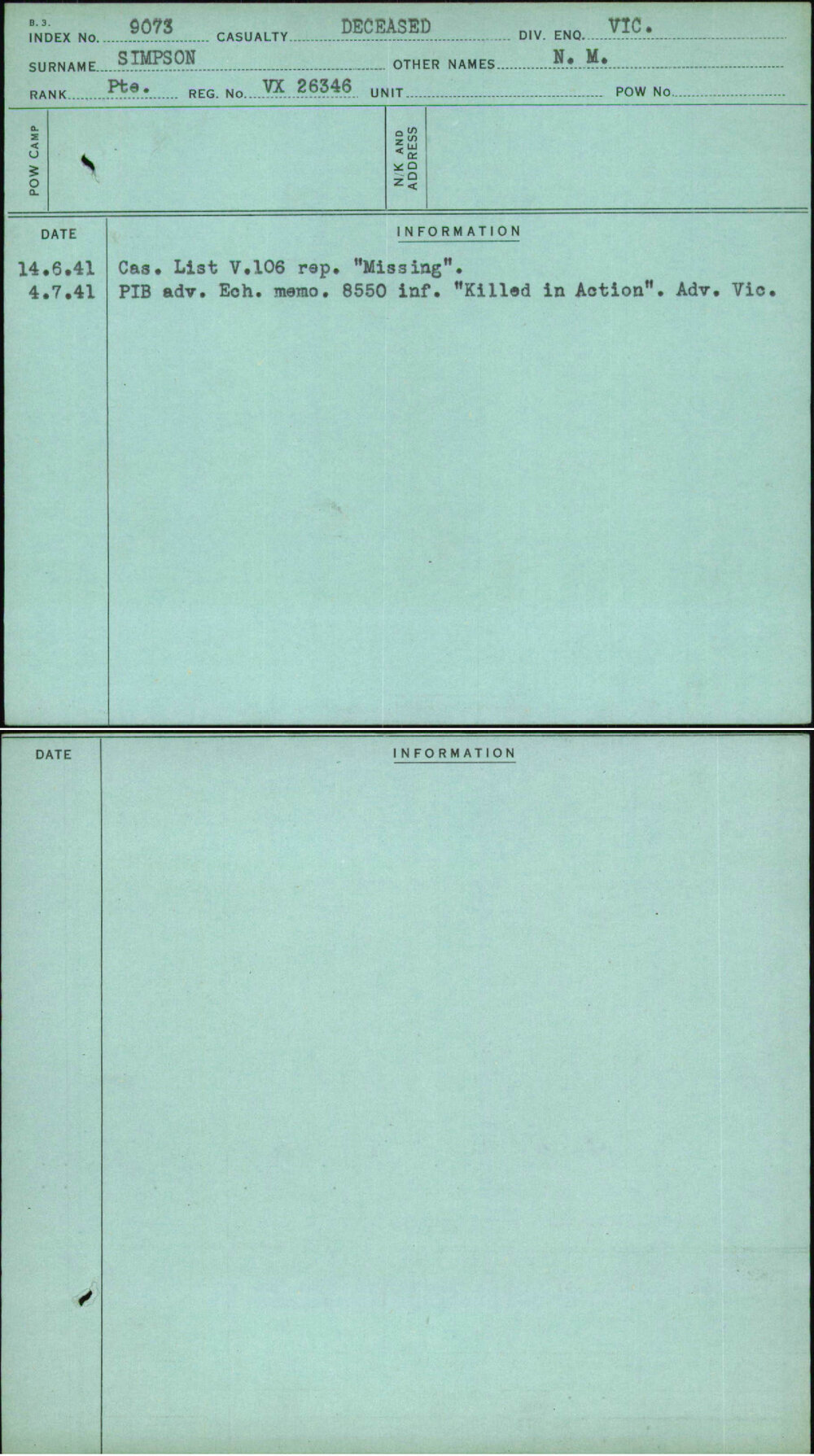 Simpson, N M, VX26346