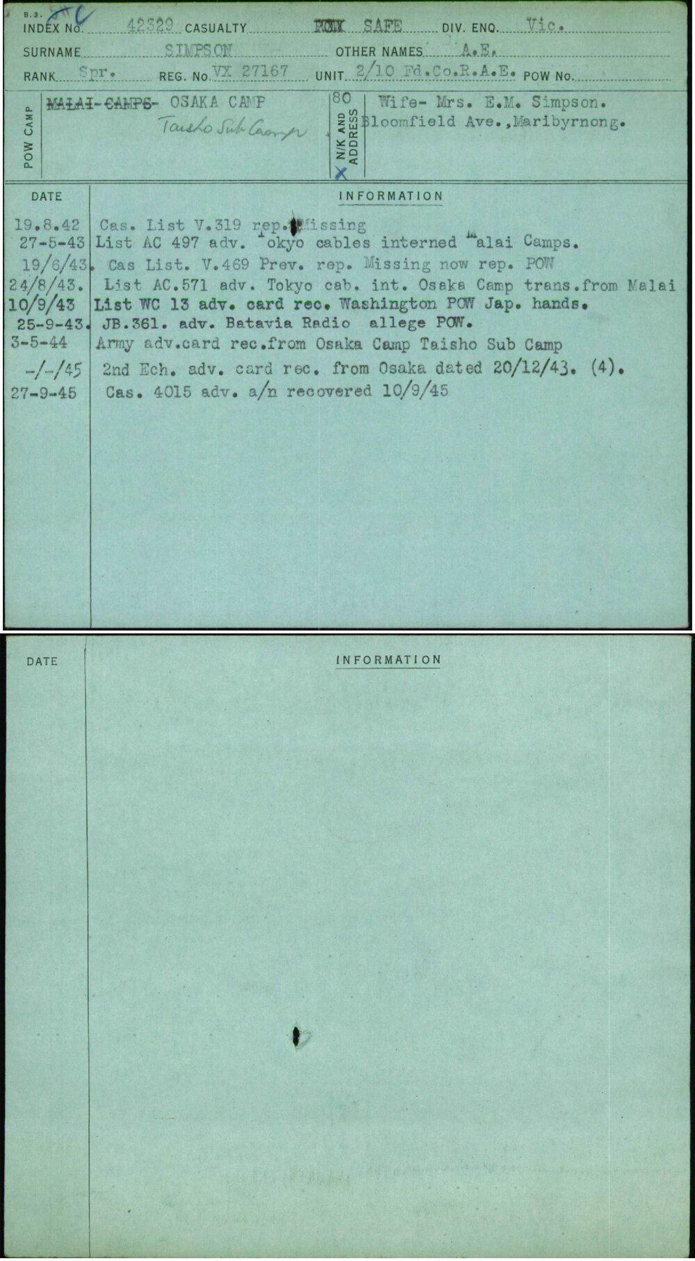 Simpson, A E, VX27167