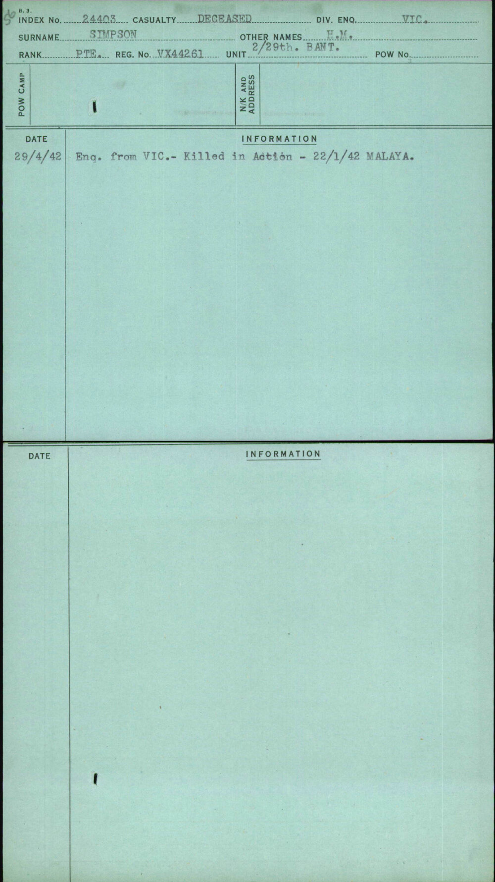 Simpson, H M, VX44261