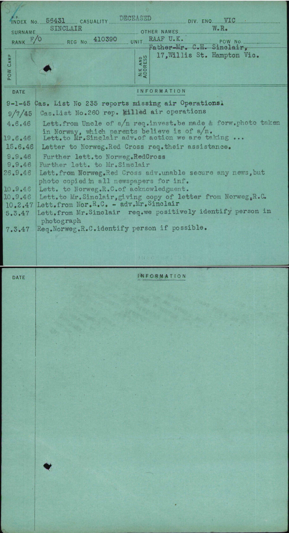 Sinclair, W R, 410390