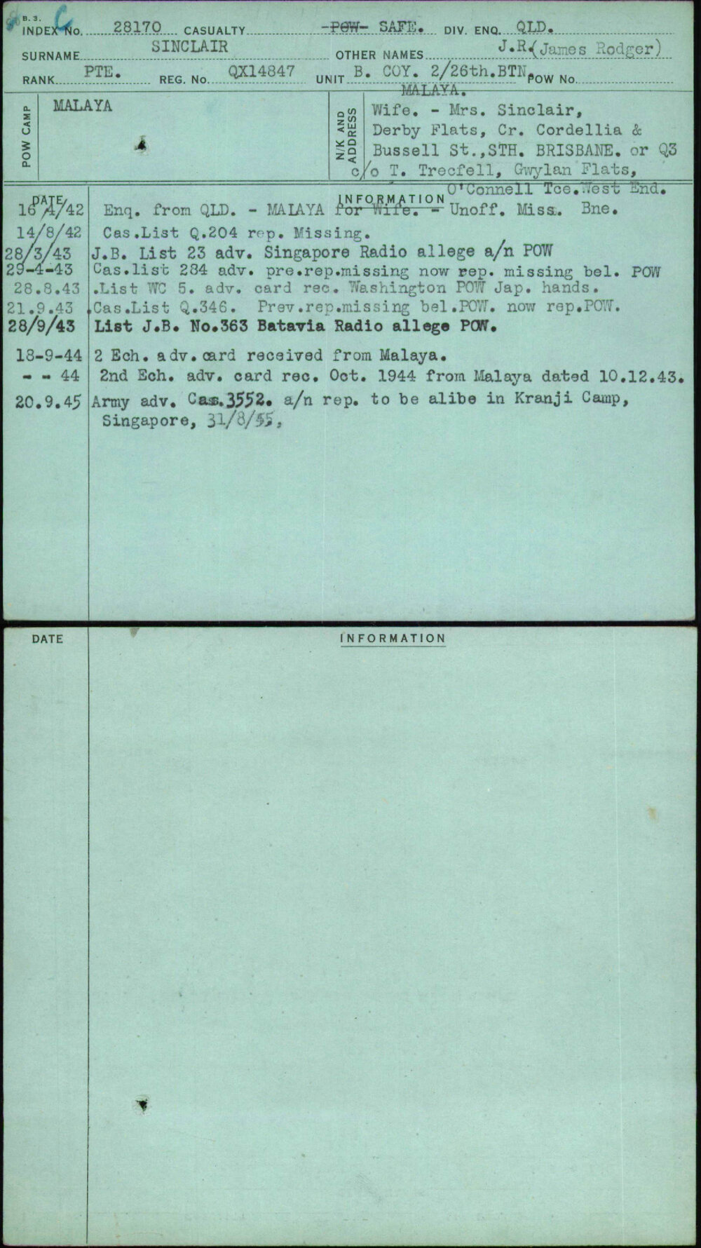 Sinclair, J R (James Rodger), QX14847