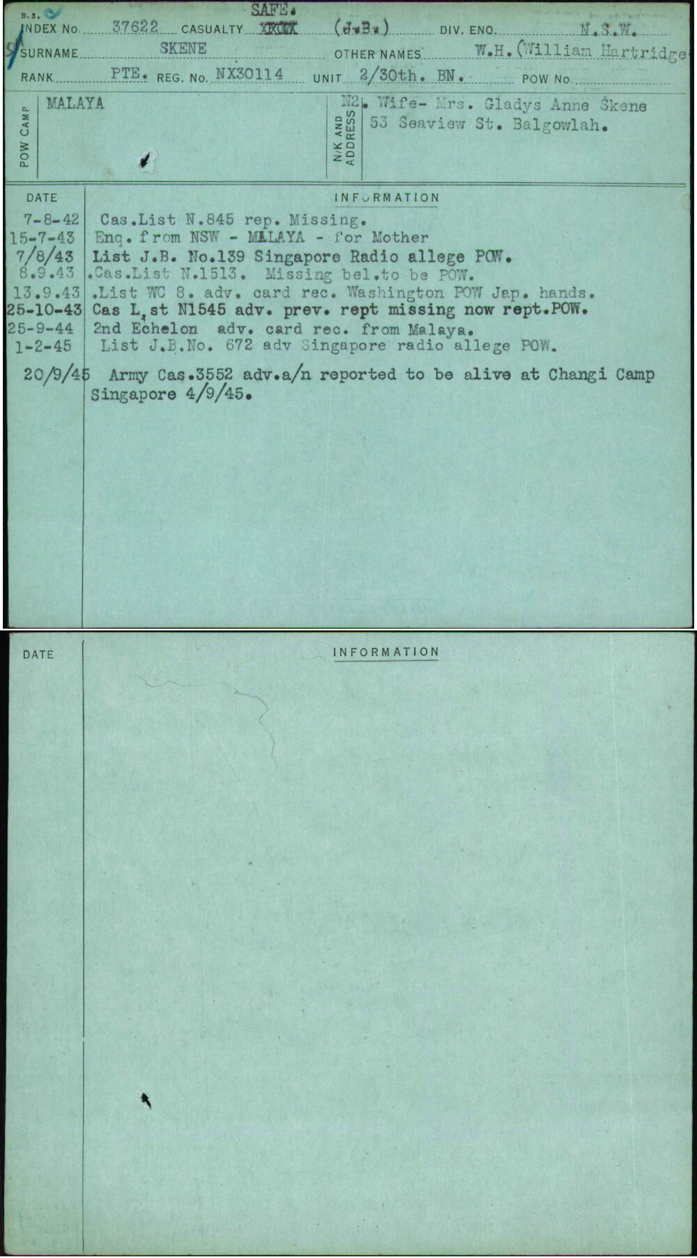 Skene, W H (William Hartridge), NX30114