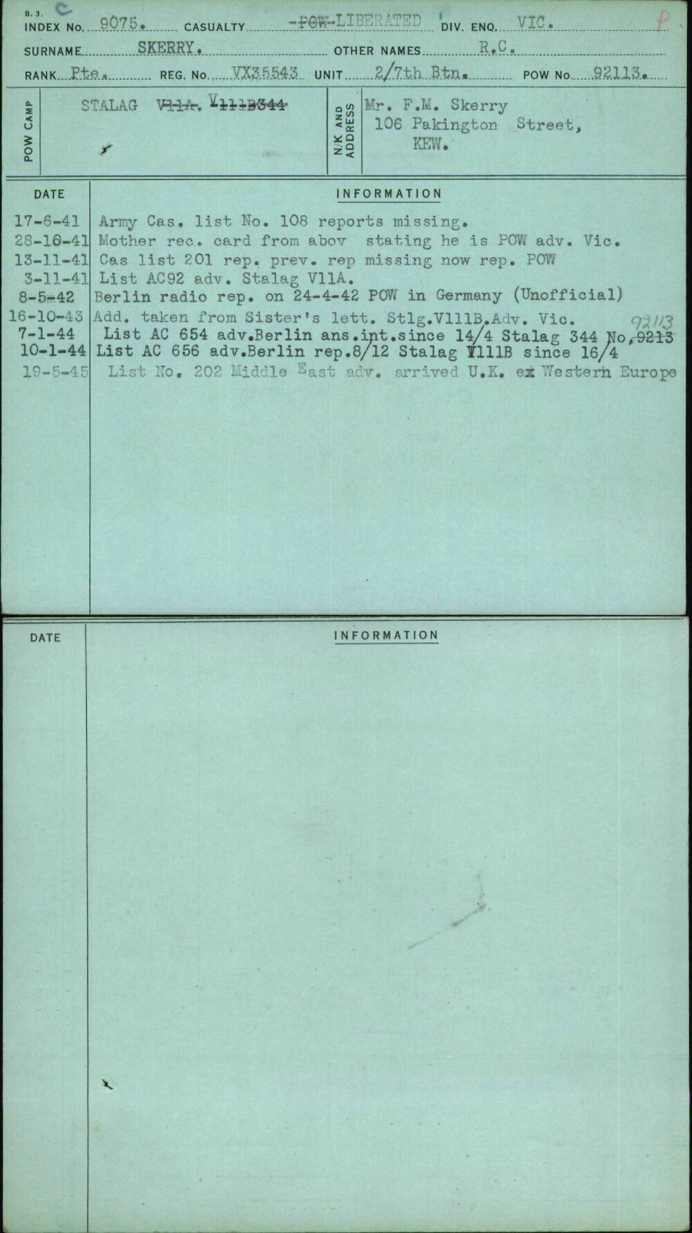 Skerry, R C, VX35543