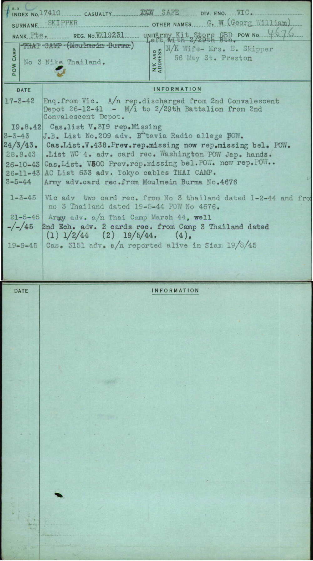 Skipper, G W (Georg William), VX19231