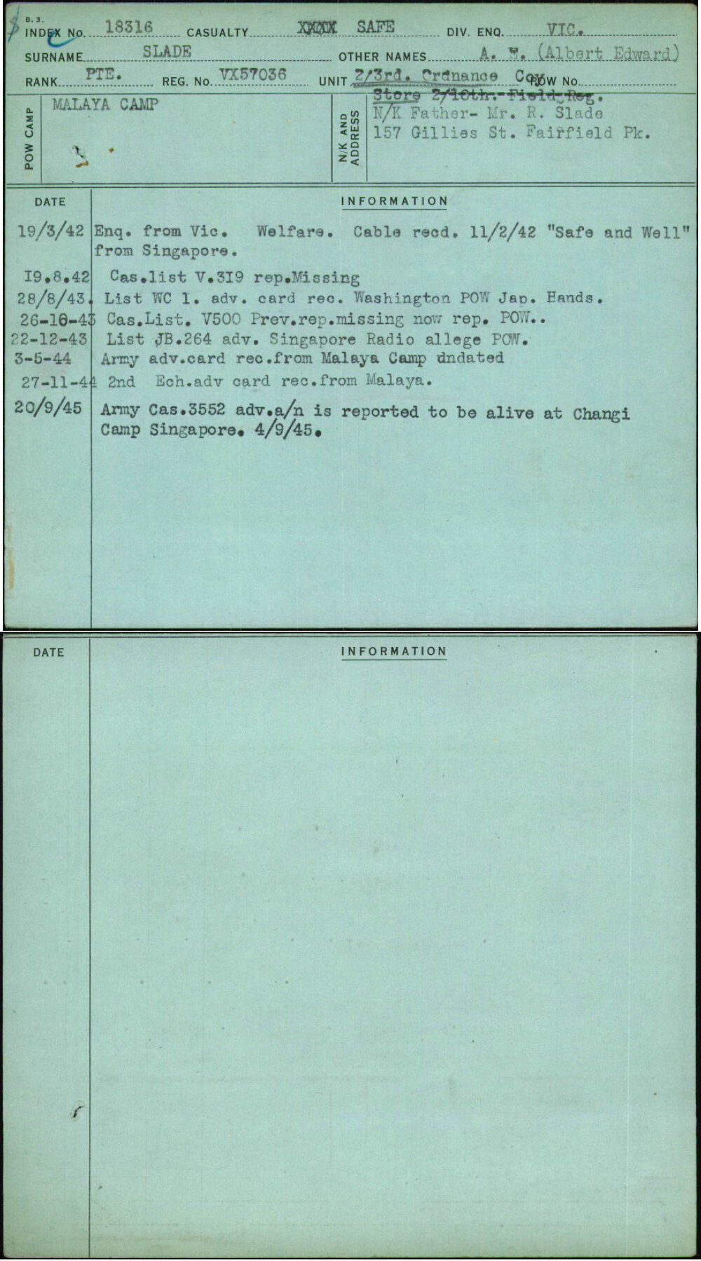 Slade, A E (Albert Edward), VX57036