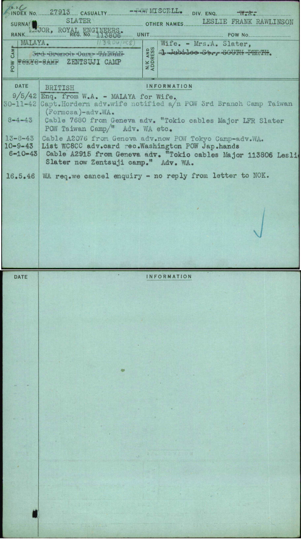 Slater, Leslie Frank Rawlinson, 113806