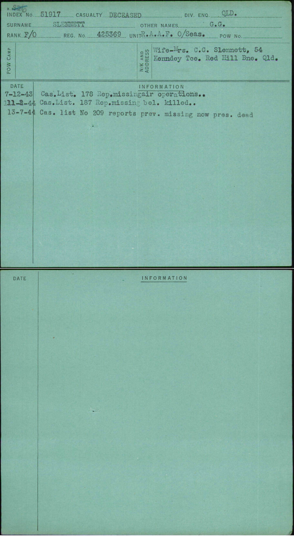 Slennett, G G, 425369