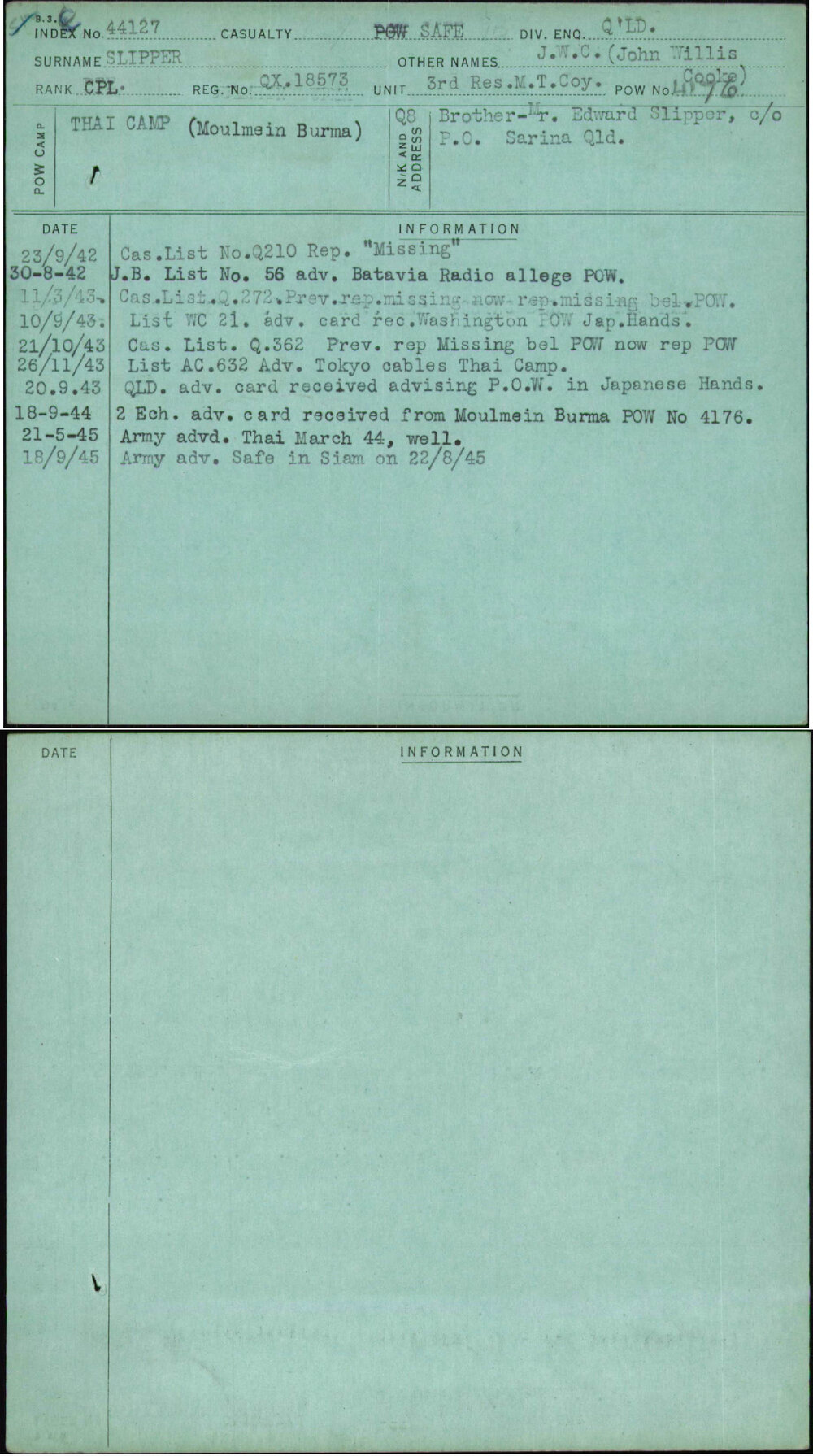 Slipper, J W C (John Willis Cooke), QX18573