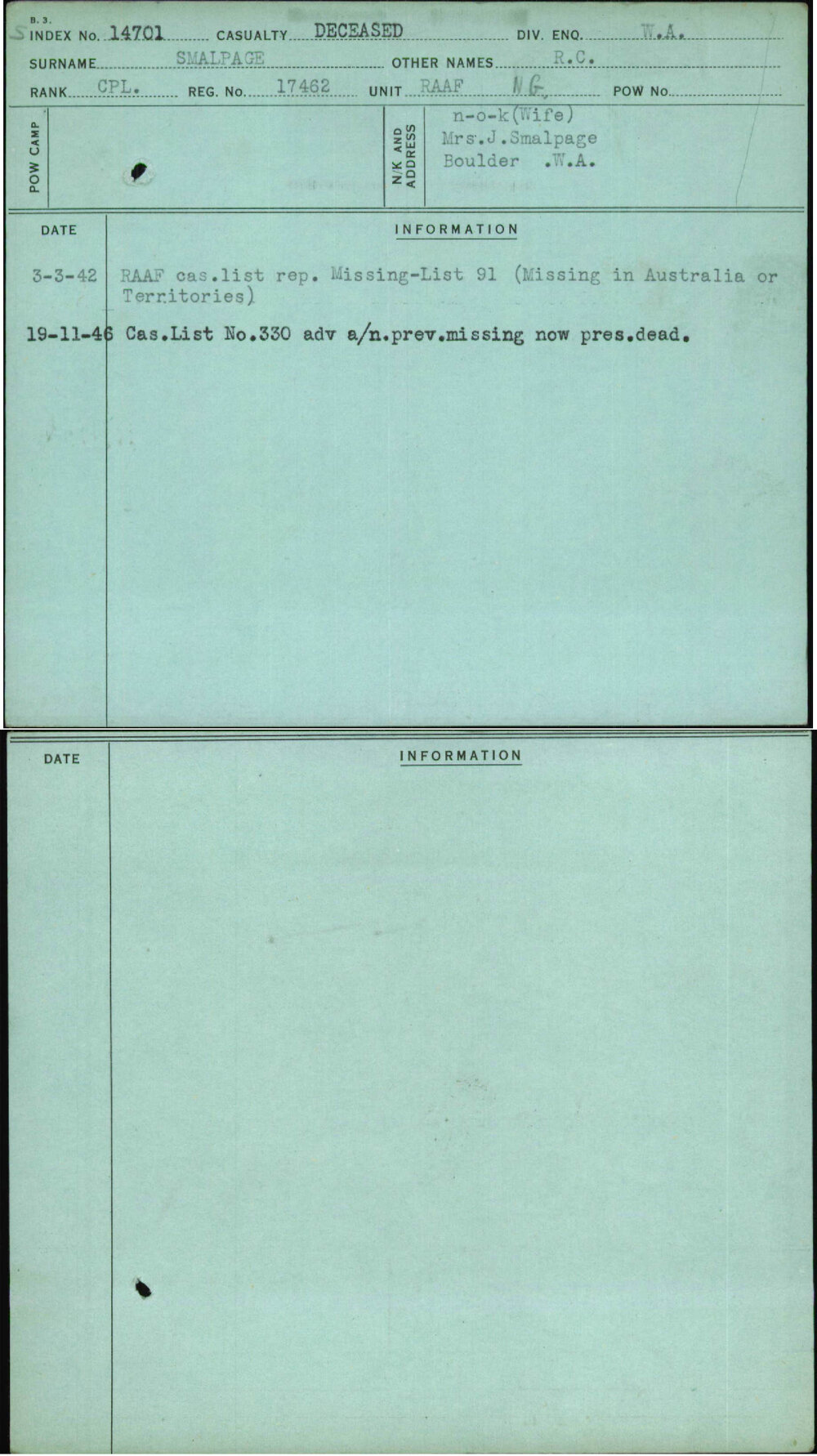 Smalpage, R C, 17462