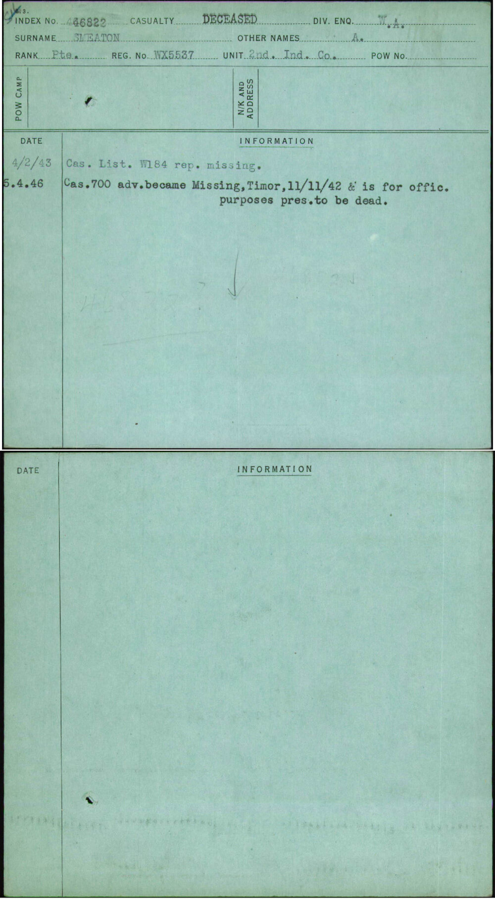 Smeaton, A, WX5537