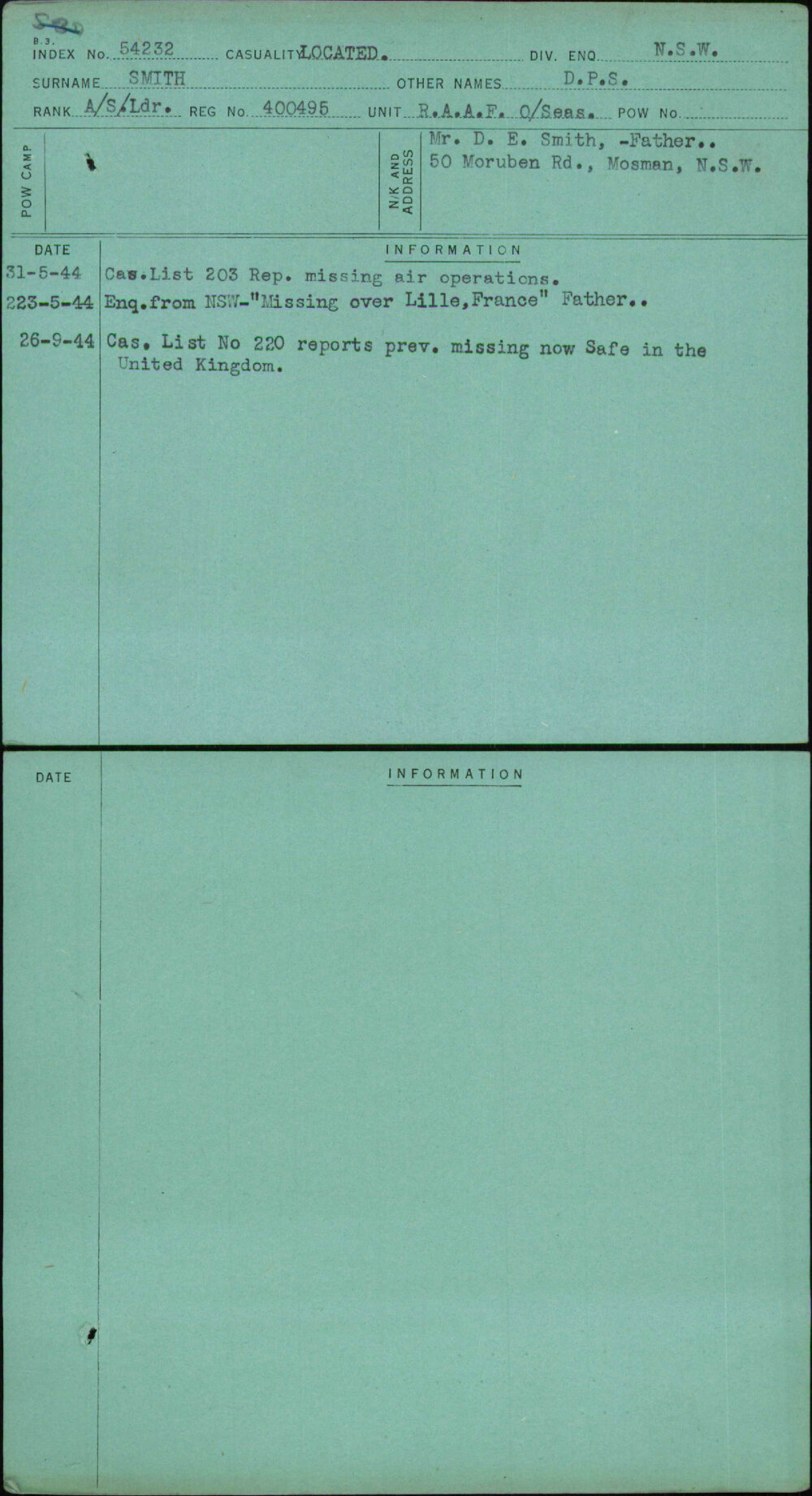 Smith, D P S, 400495