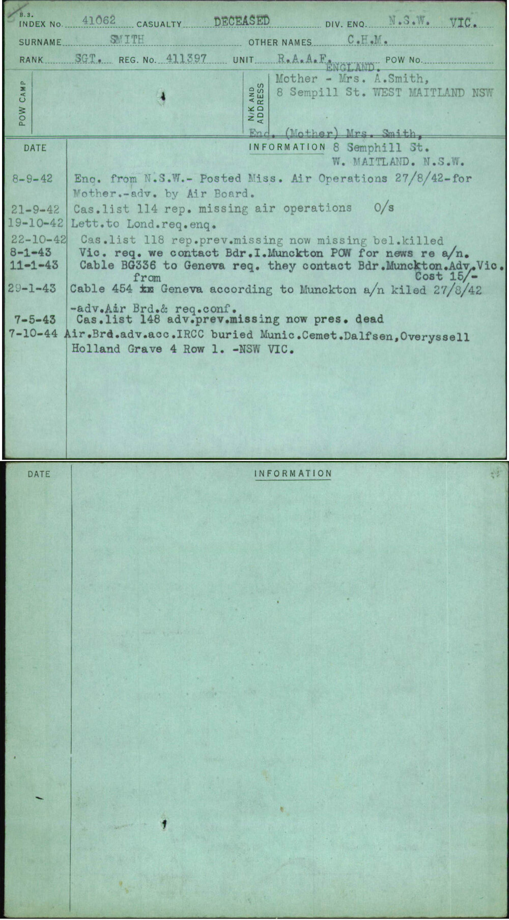 Smith, C H M, 411397