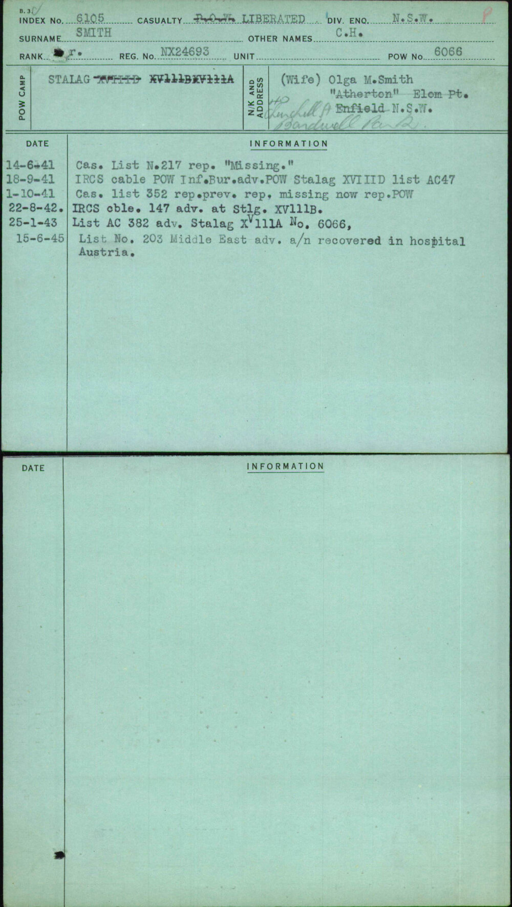 Smith, C H, NX24693