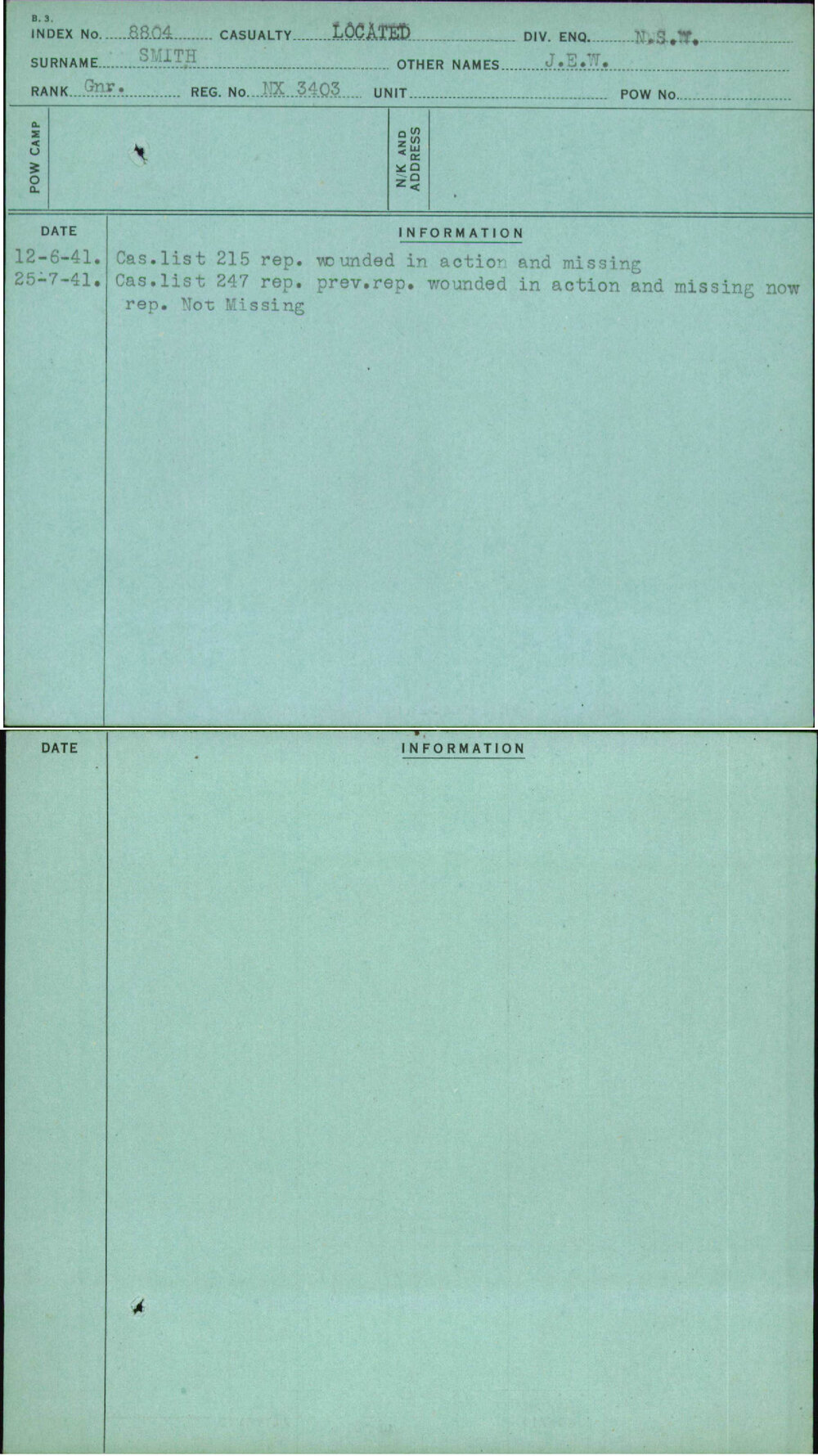 Smith, J E W, NX3403