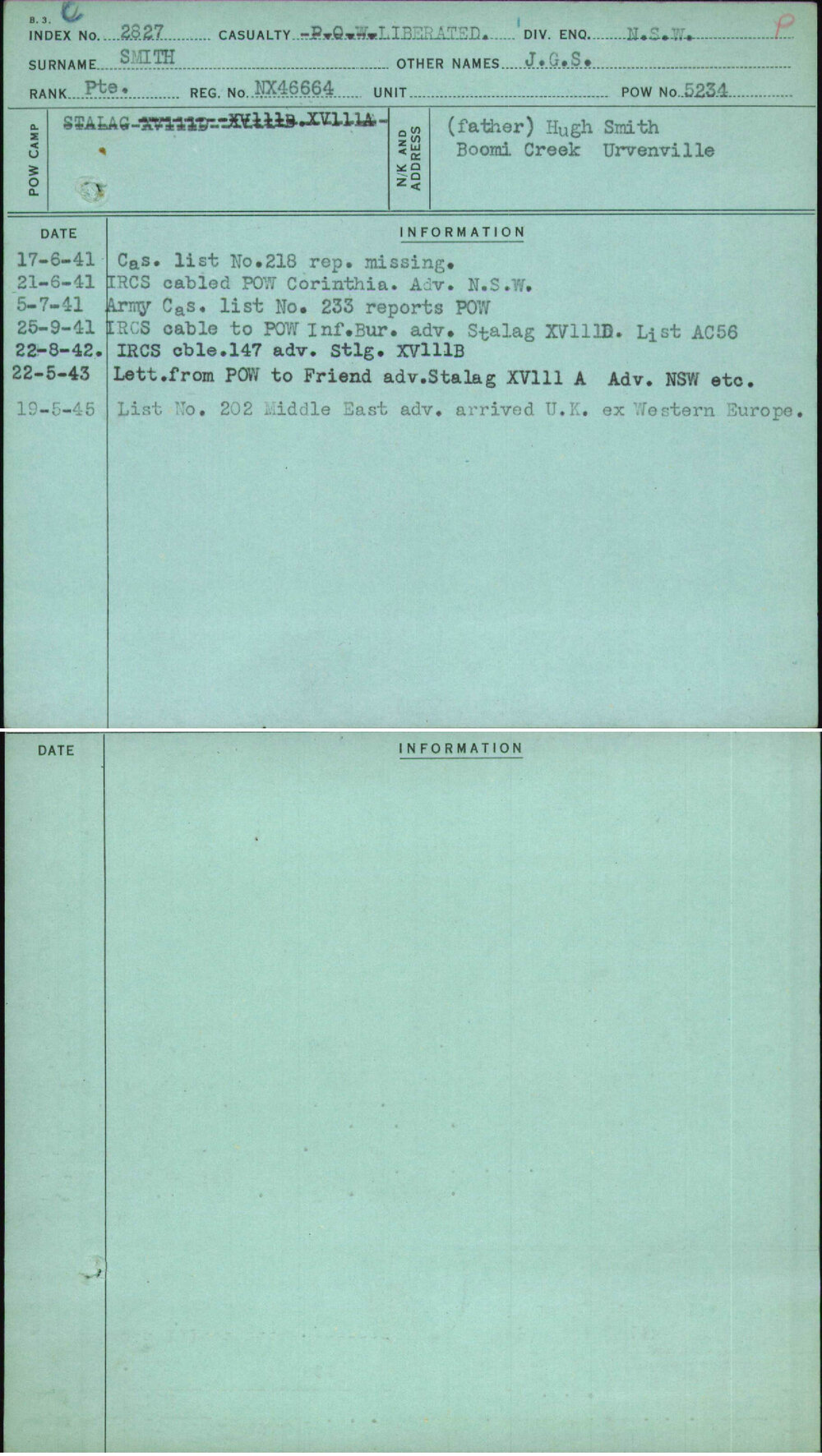 Smith, J G S, NX46664