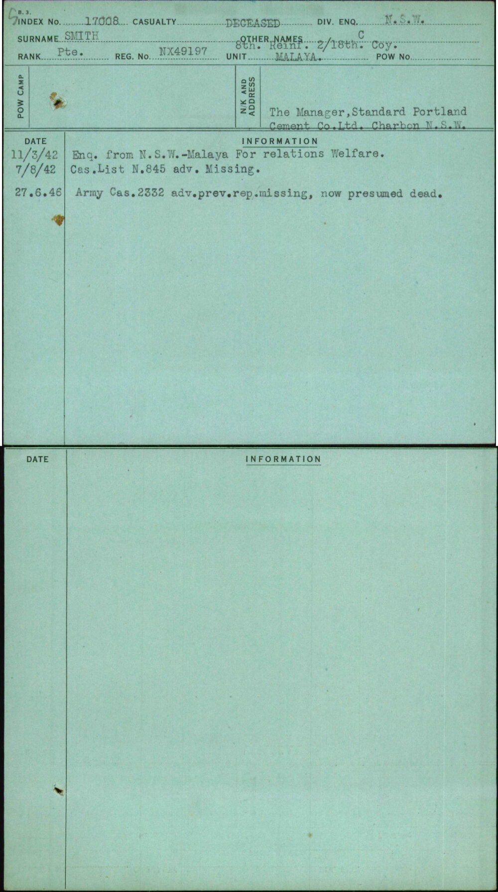 Smith, C, NX49197