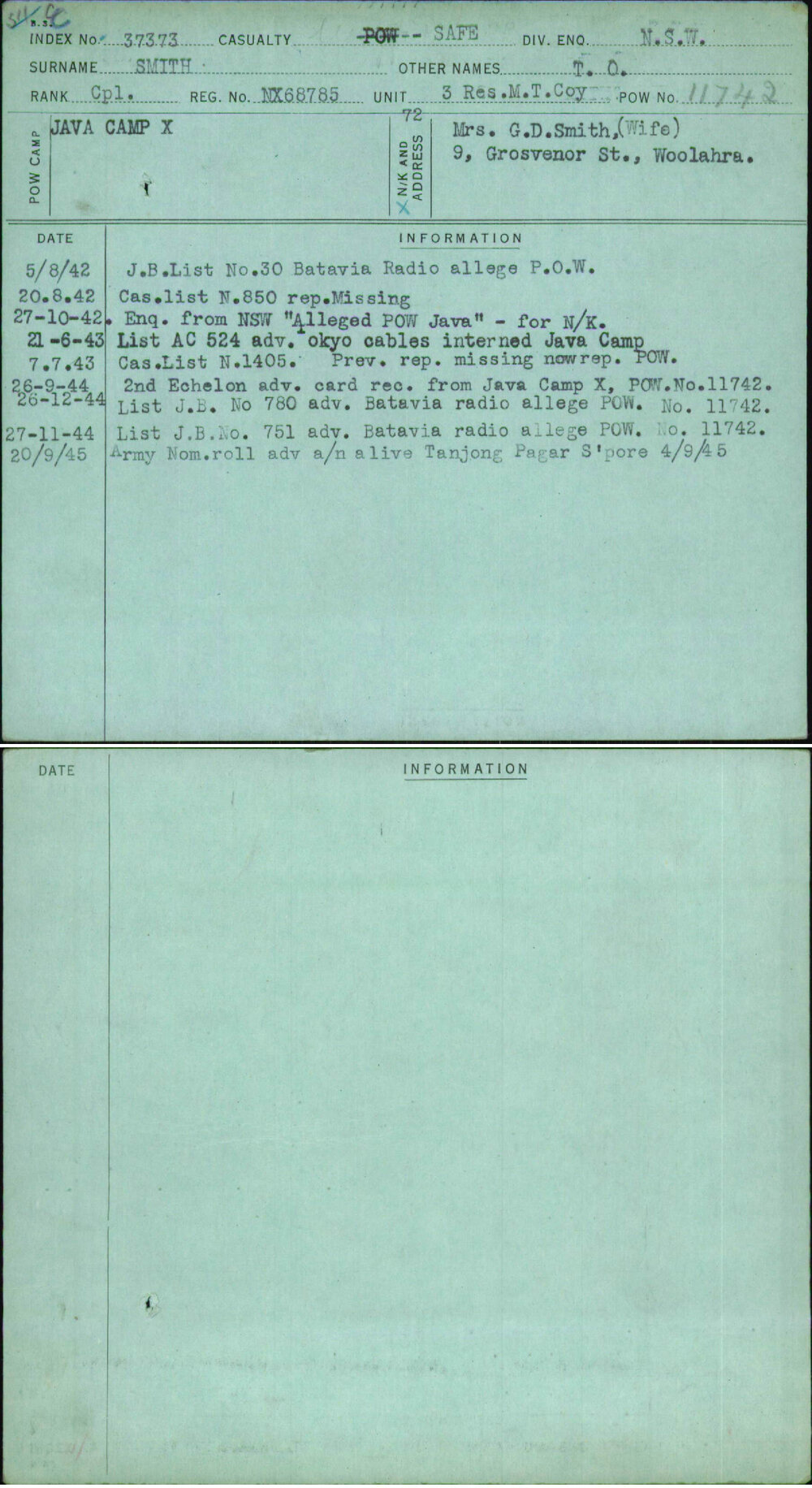 Smith, T O, NX68785