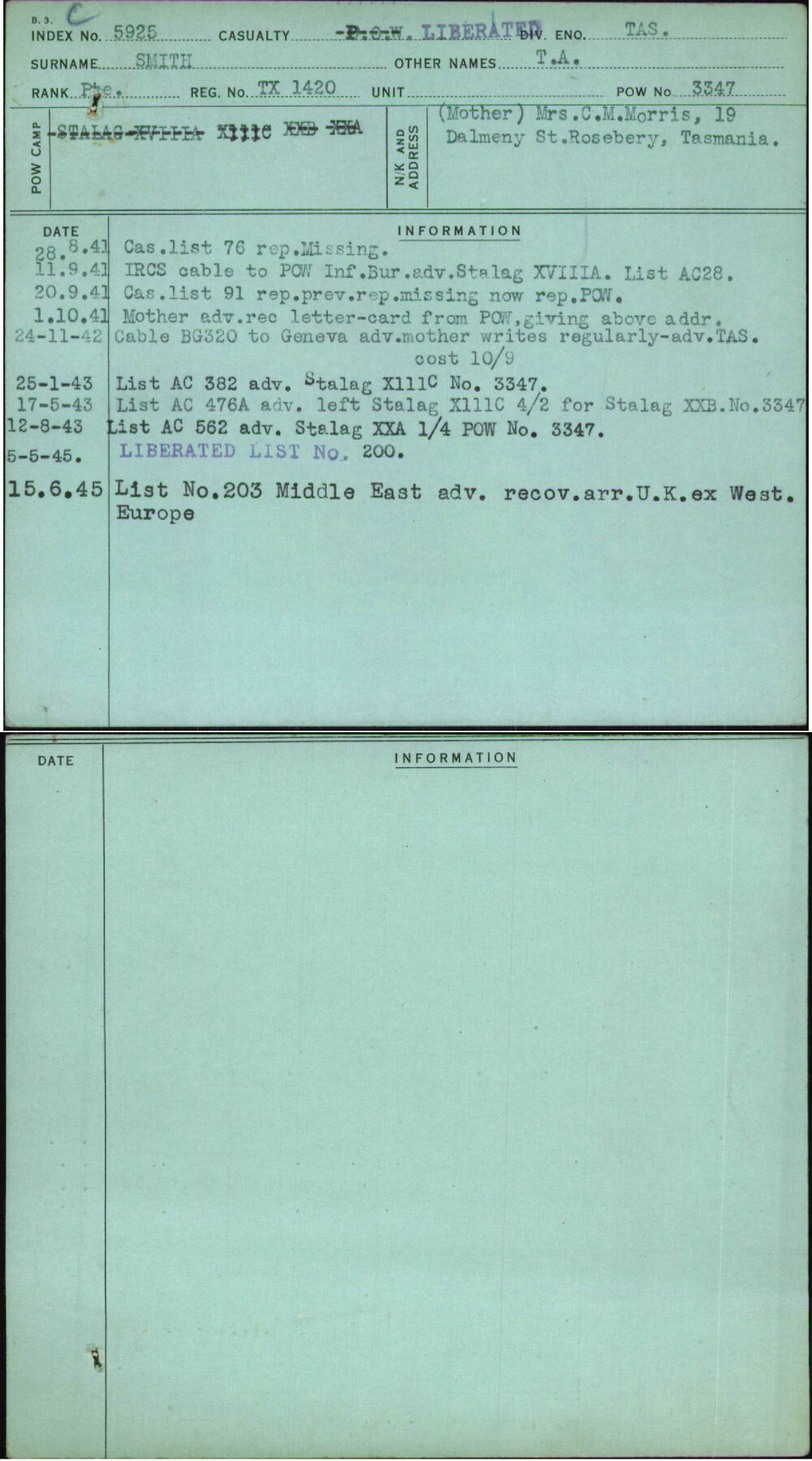 Smith, T A, TX1420