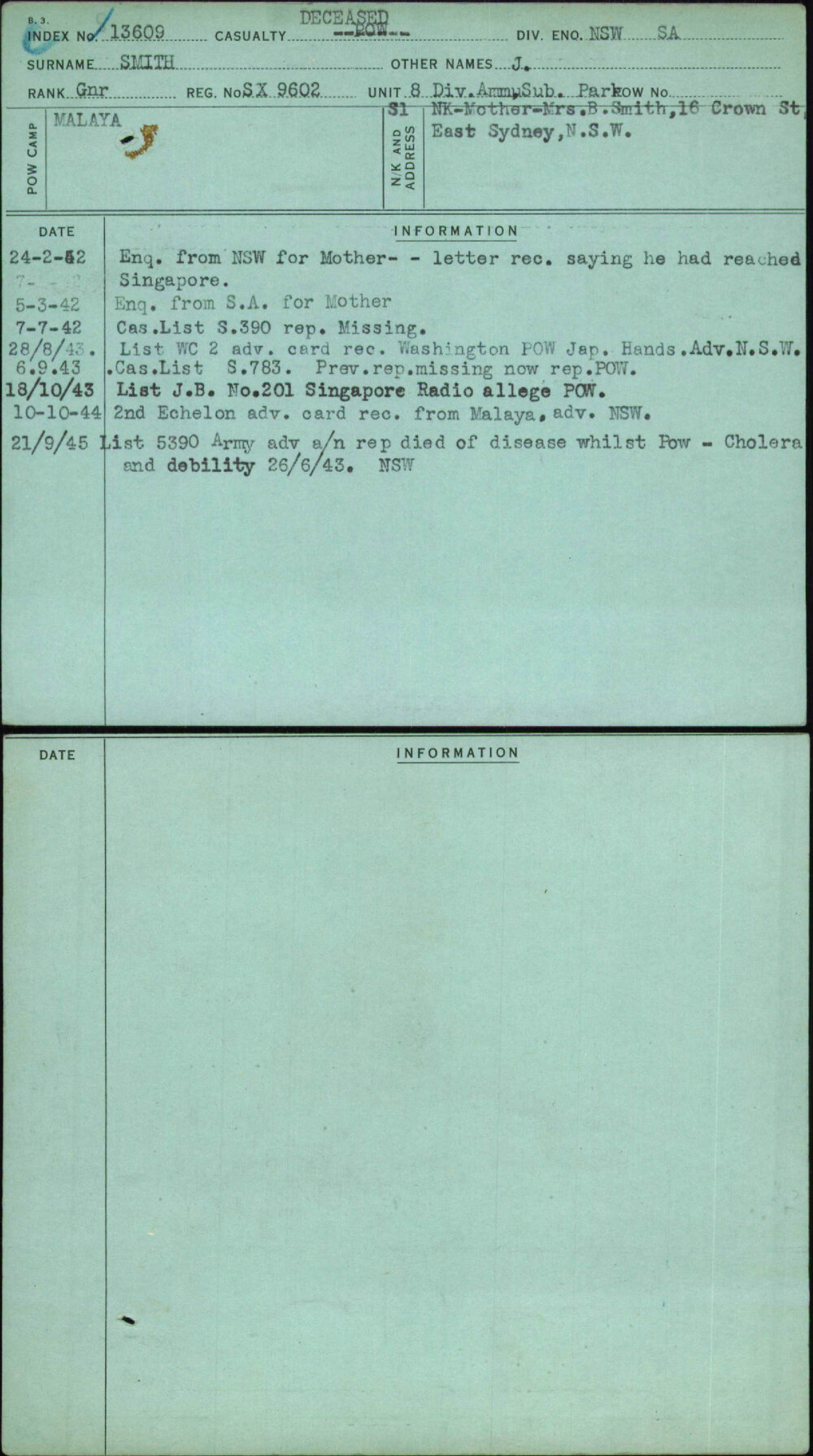 Smith, J, SX9602