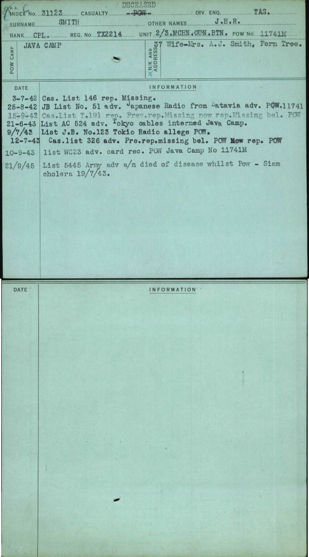 Smith, J H R, TX2214