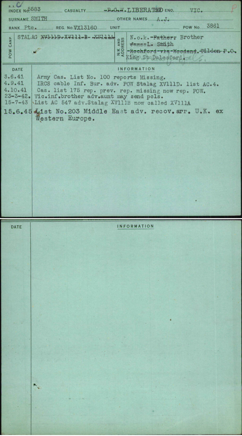 Smith, A J, VX13160