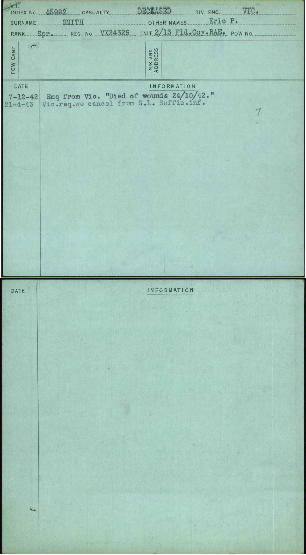 Smith, Eric P, VX24329