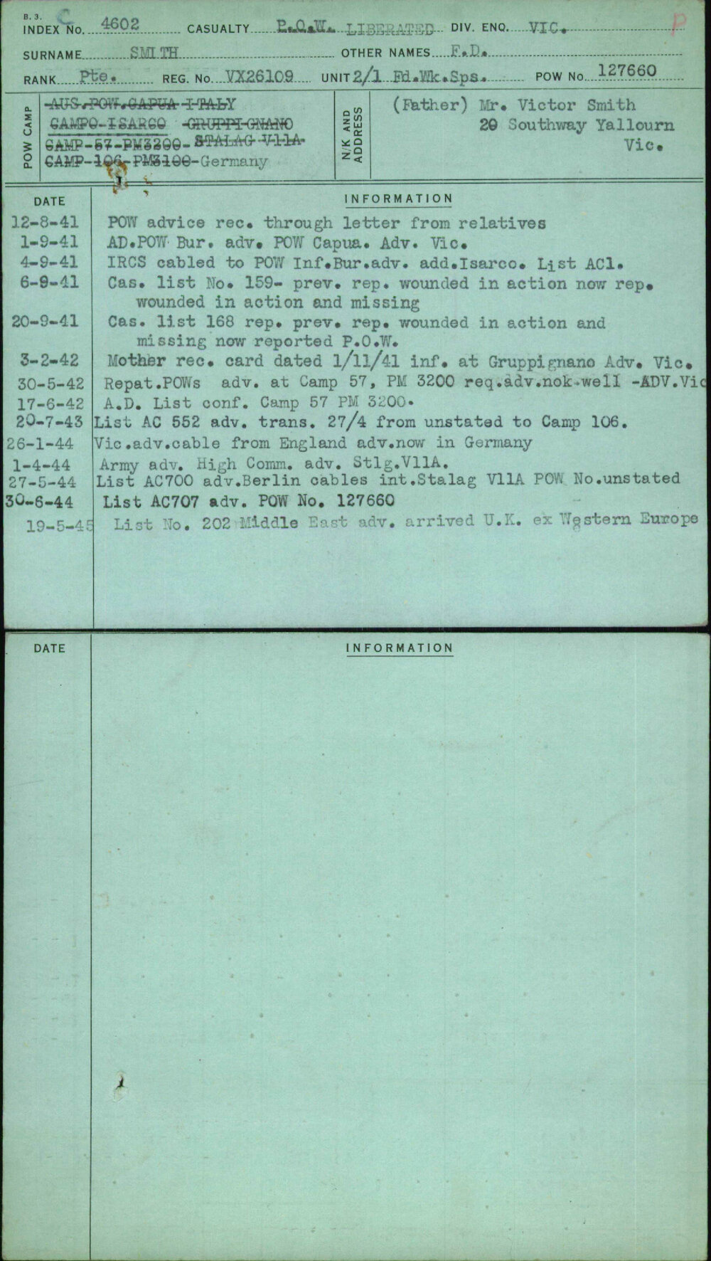 Smith, F D, VX26109