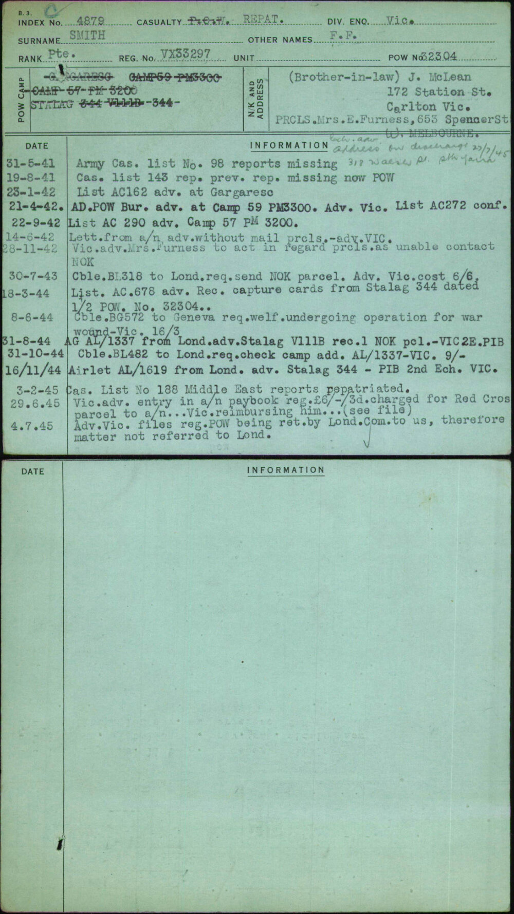 Smith, F F, VX33297