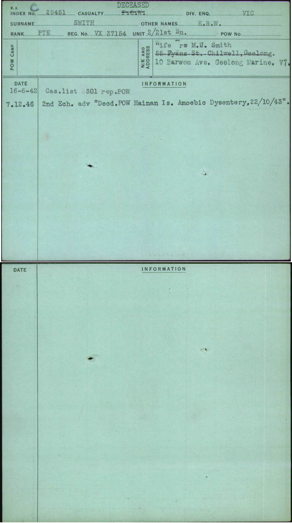 Smith, E R W, VX37154